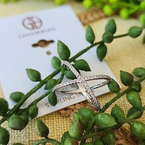 GIANI BERNINI Cubic Zirconia Crisscross Statement Ring in Sterling Silver